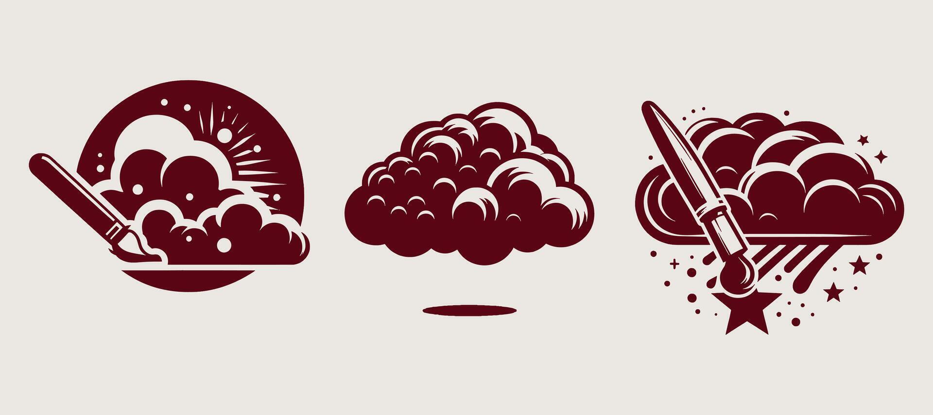A set of three different logos for a company vector