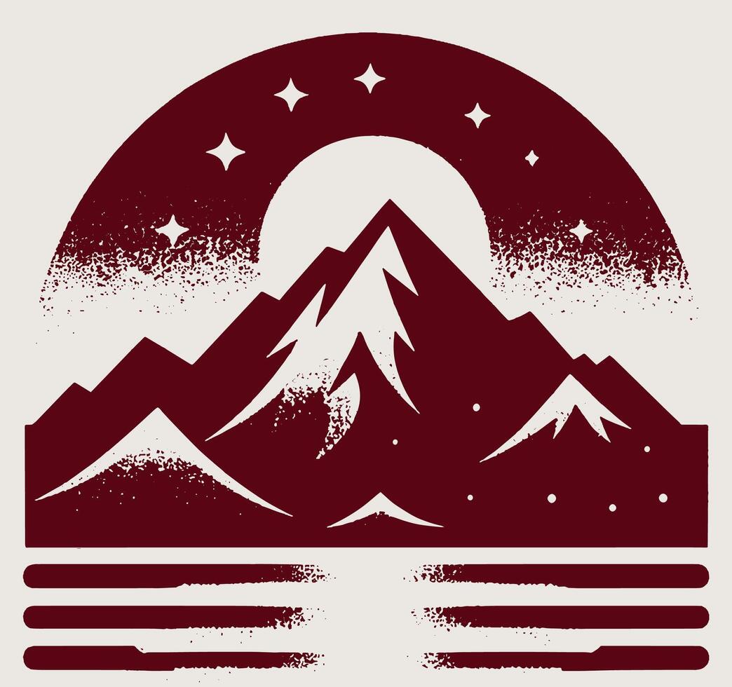 A mountain with stars and a lake in the background vector