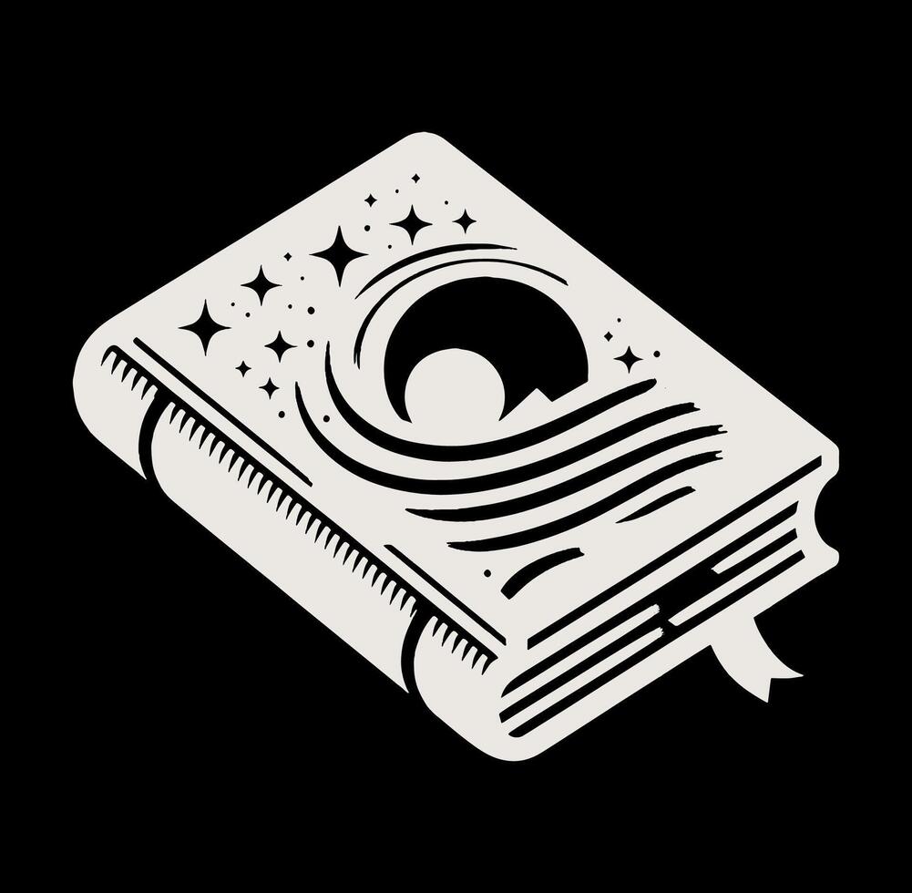 A book with a moon and stars. vector