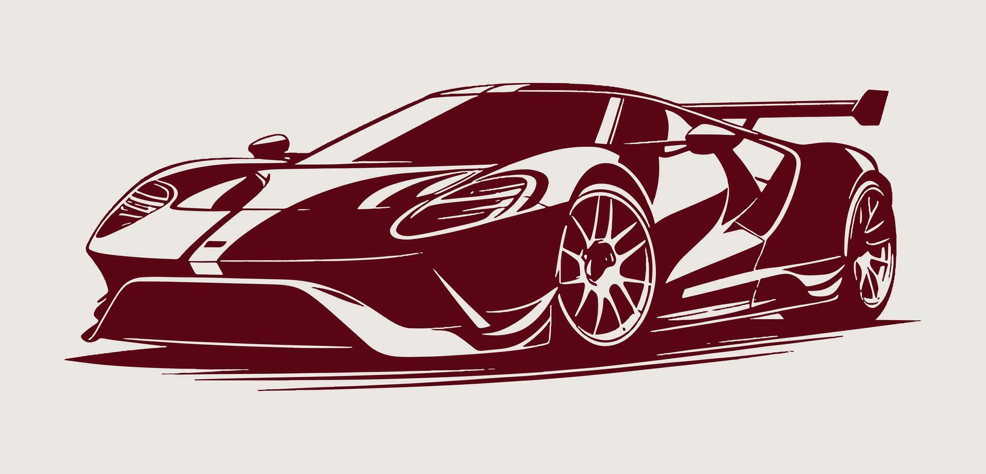 A racing car on a grey background. vector