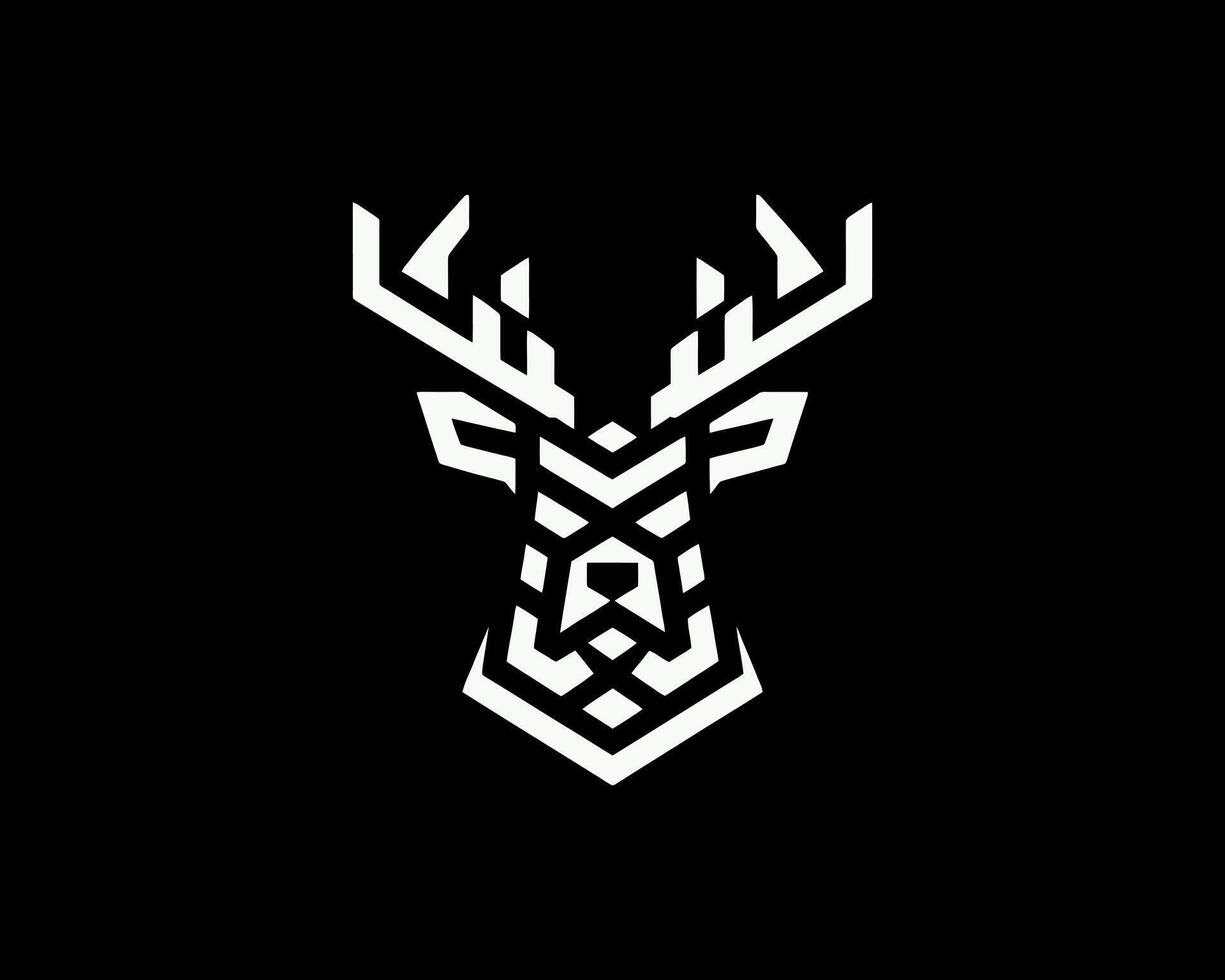 A deer head with geometric patterns on it vector