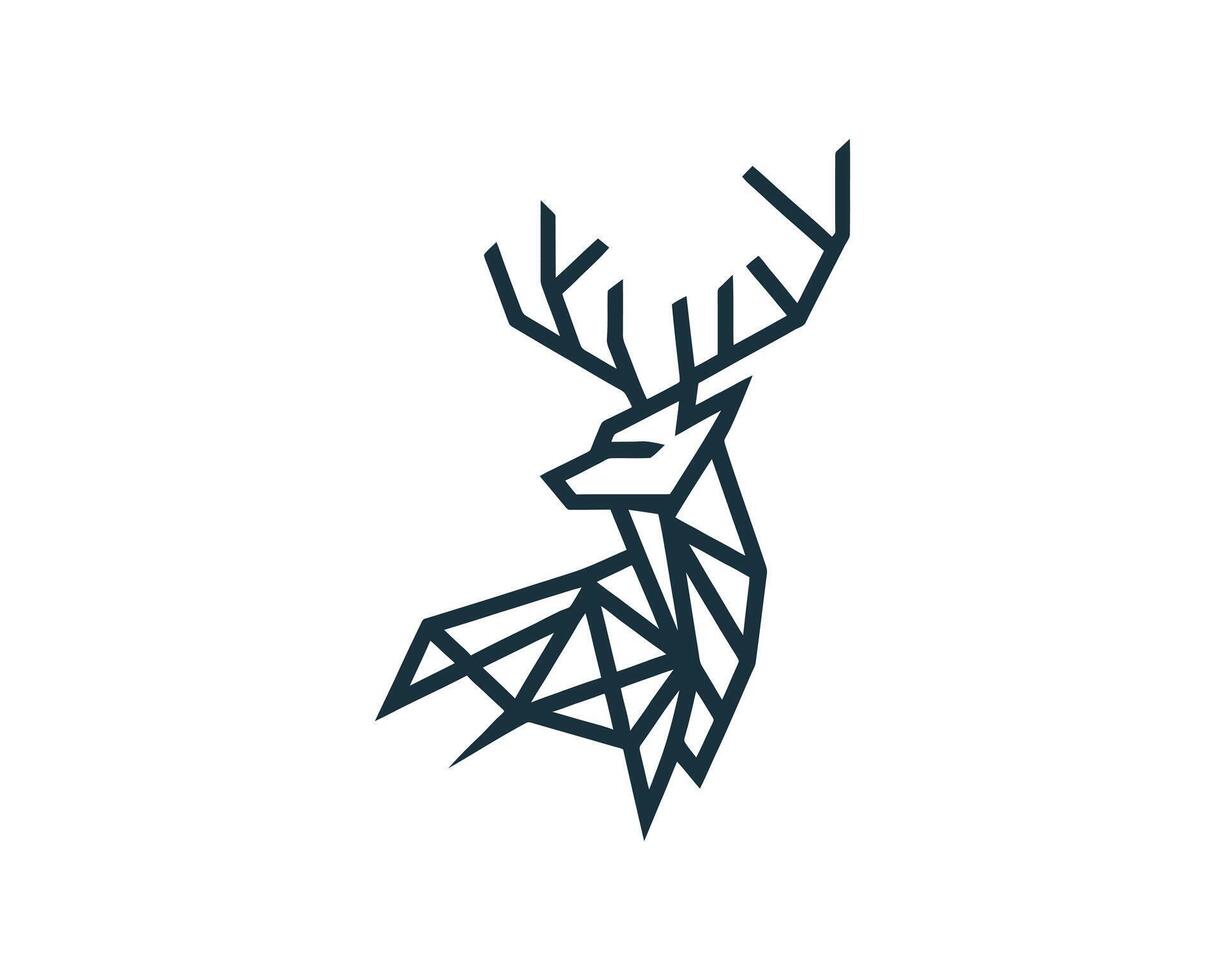 A geometric deer head with a long neck vector
