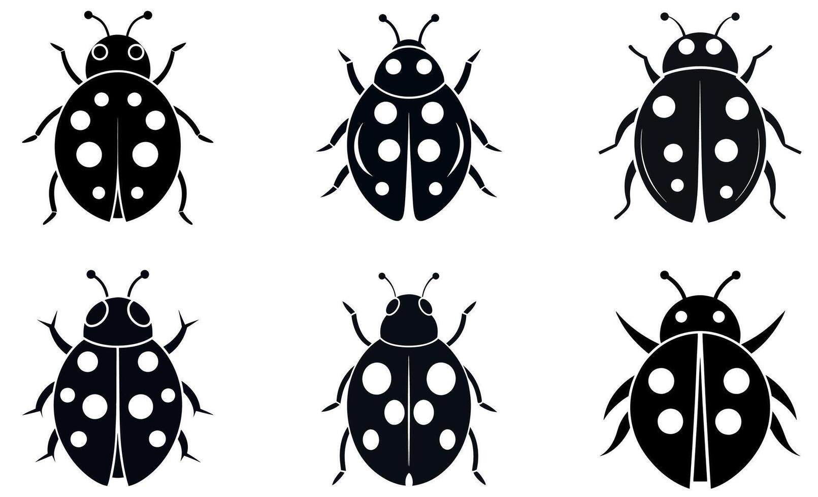 Ladybug Silhouette icon design vector