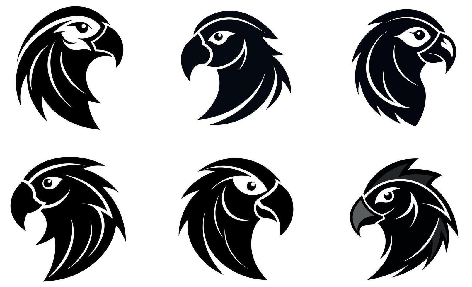 parrot eagle head logo vector