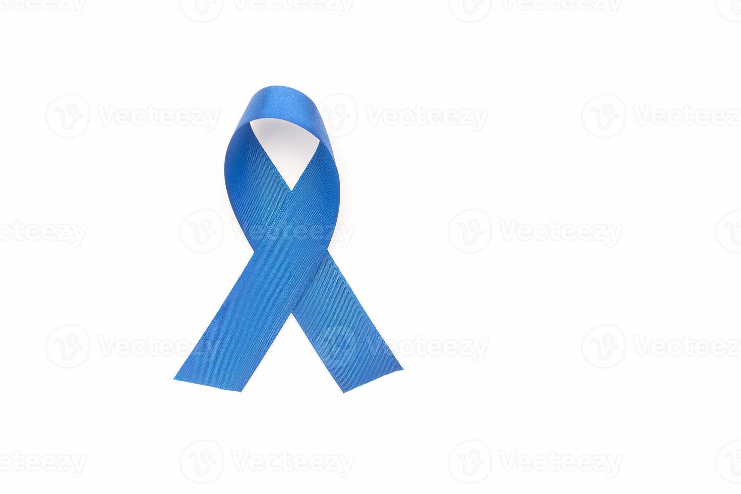 Blue ribbon isolated on a white background photo