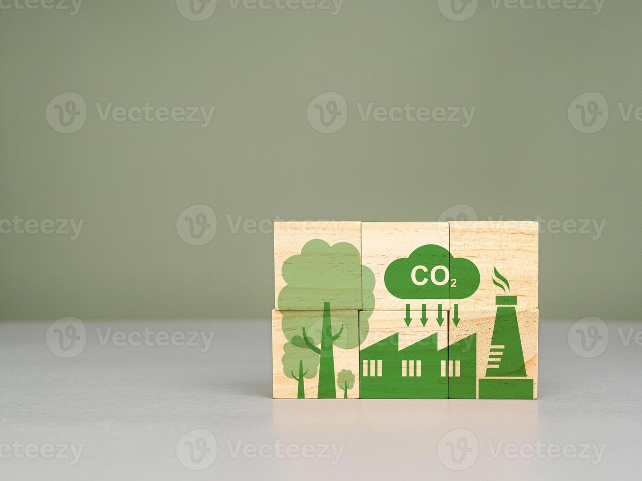 Reduce CO2 emission concept. Net zero greenhouse gas emissions target photo