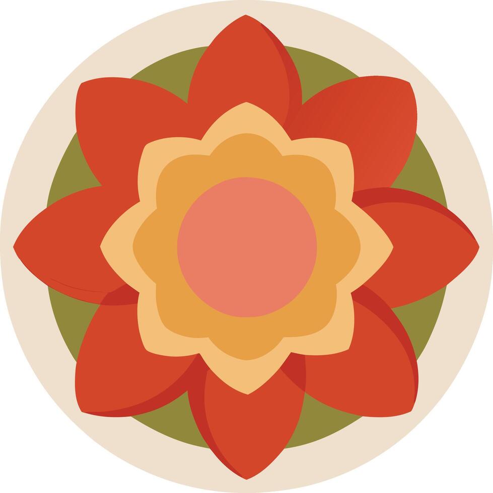 A Beautiful plate shaped like a flower with edible petals illustration vector