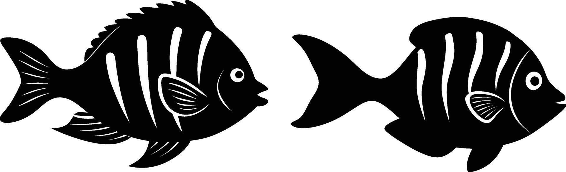 Sea fish silhouette illustration vector