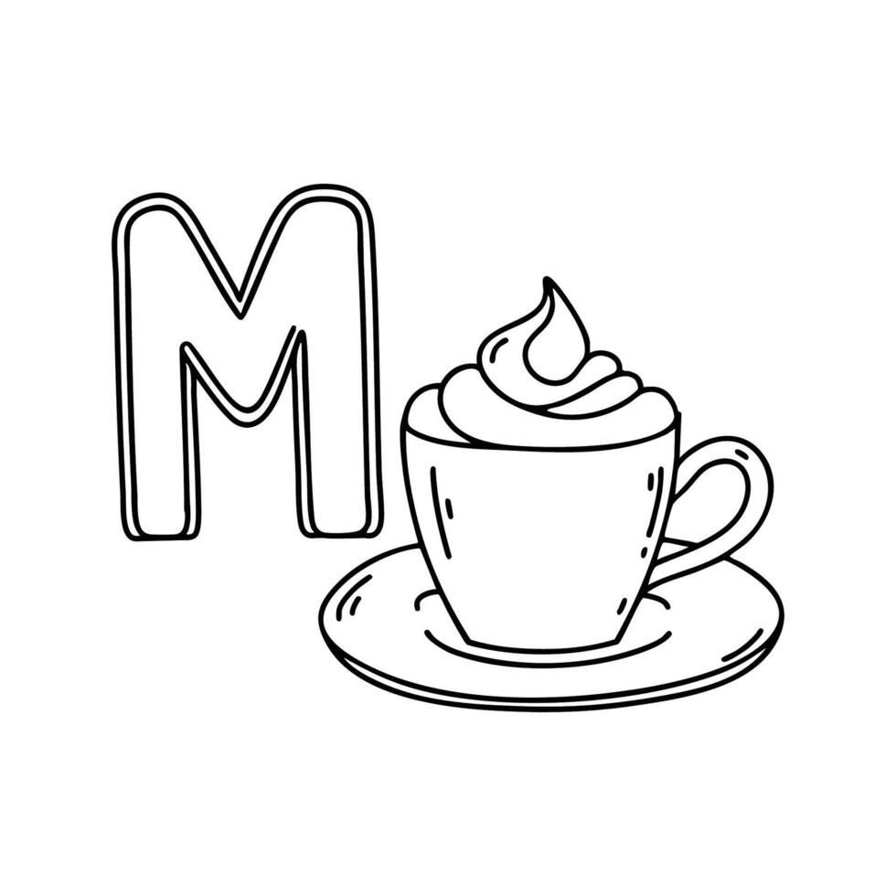 An Illustration of letter M stand for Mocha vector