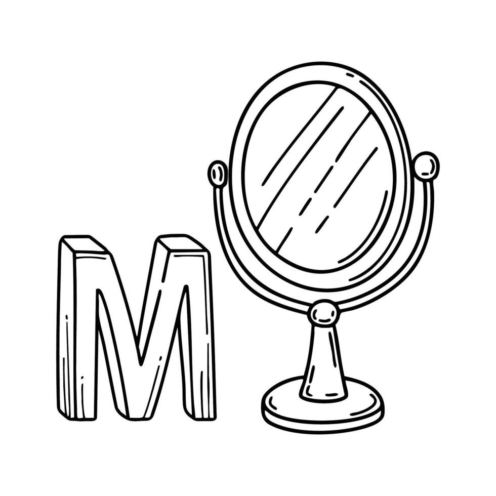 An Illustration of letter M stand for Mirror vector