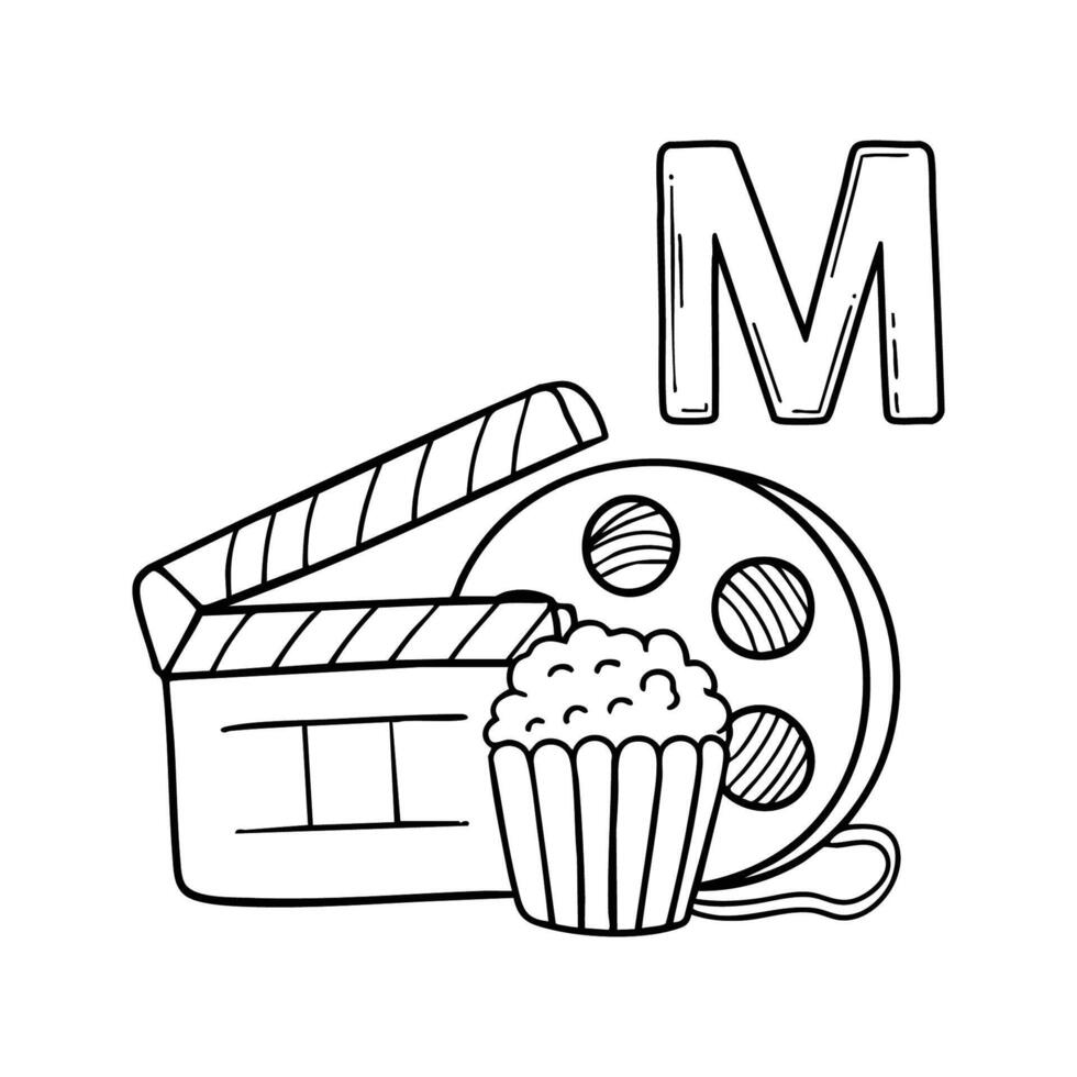 An Illustration of letter M stand for Movie vector