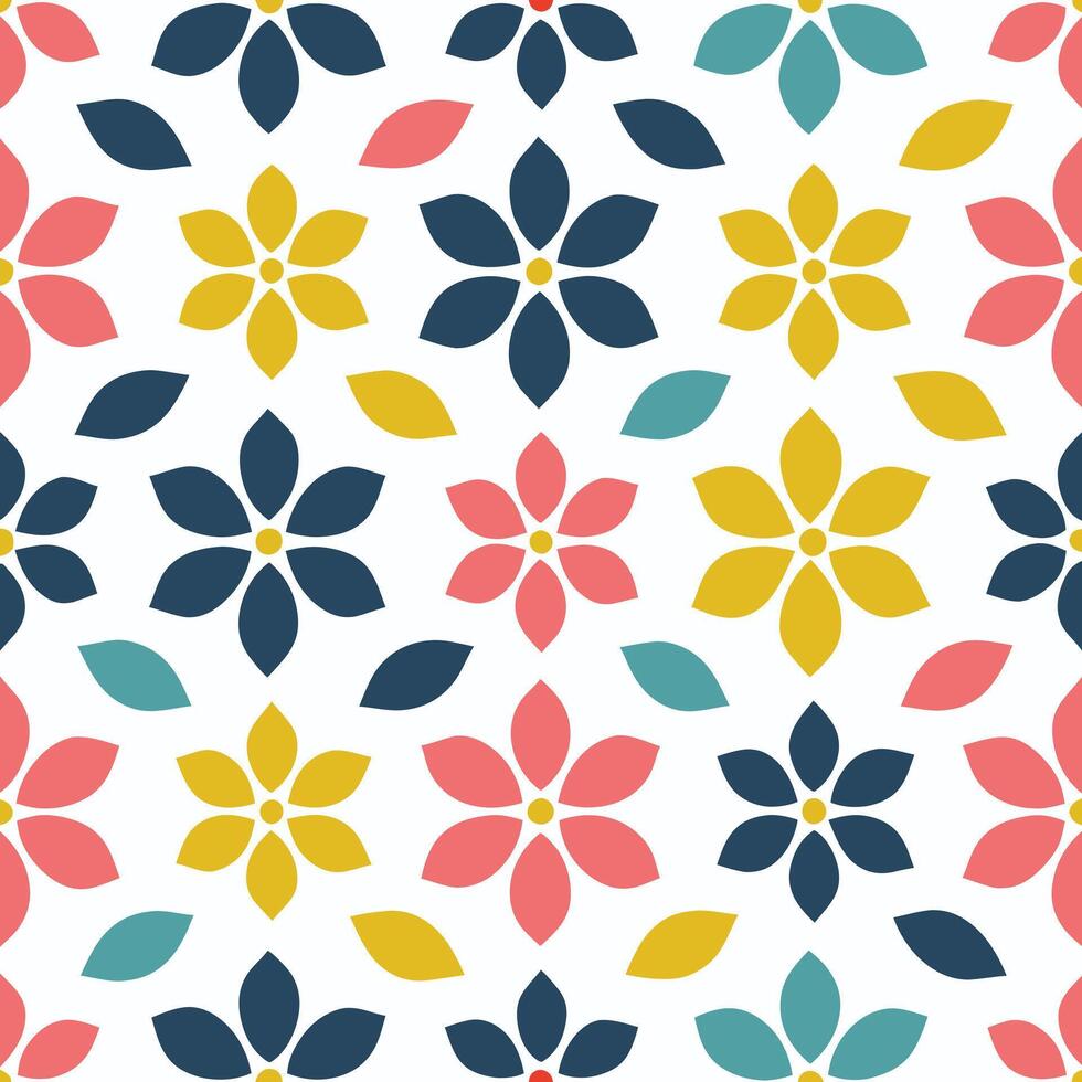 Navy Blue Background with White Cherry Blossom Pattern vector