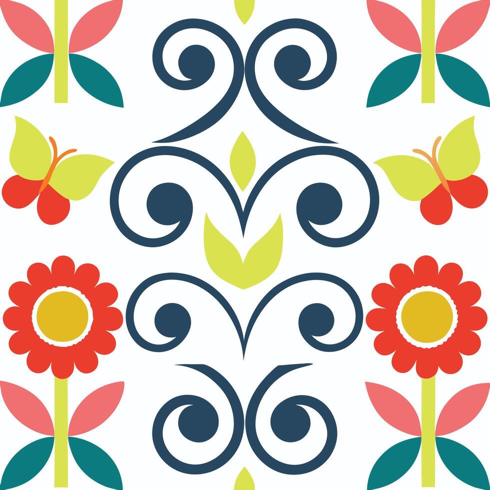 Elegant Black and White Floral Design vector
