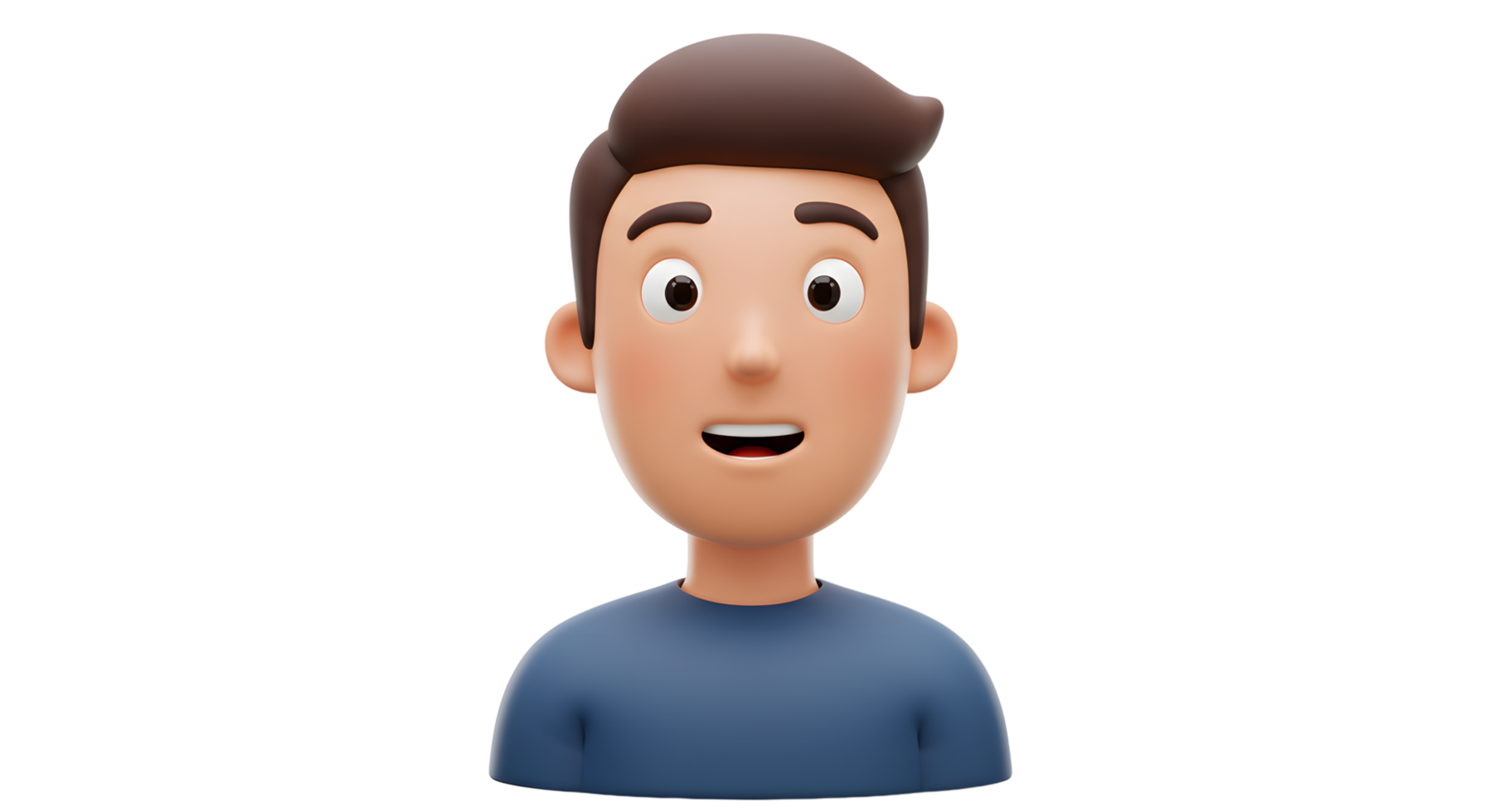 3D Cartoon Character with a Friendly Smile and Casual Attire png