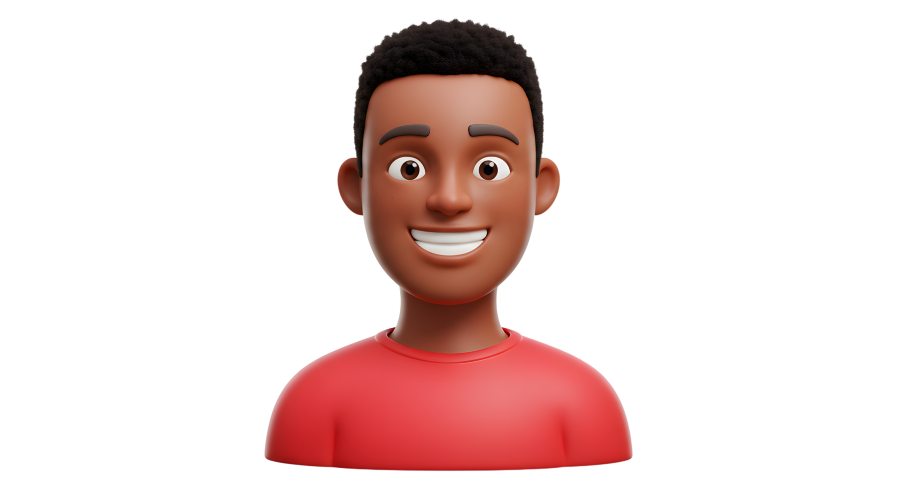 Cheerful 3D Character with a Bright Smile in a Red Shirt png