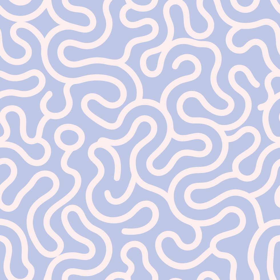 Pastel Abstract Pattern with Organic Squiggly Lines - Soft and Stylish Design vector