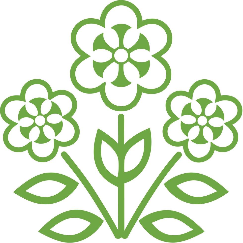 Minimalist Black and White Symmetrical Flower Illustration - Modern Art vector