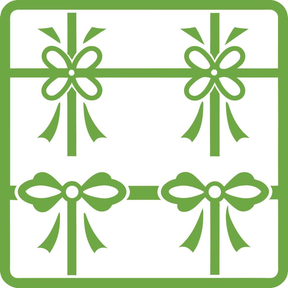 Green and White Illustration - Elegant Ribbon Bows for Decorative Projects vector