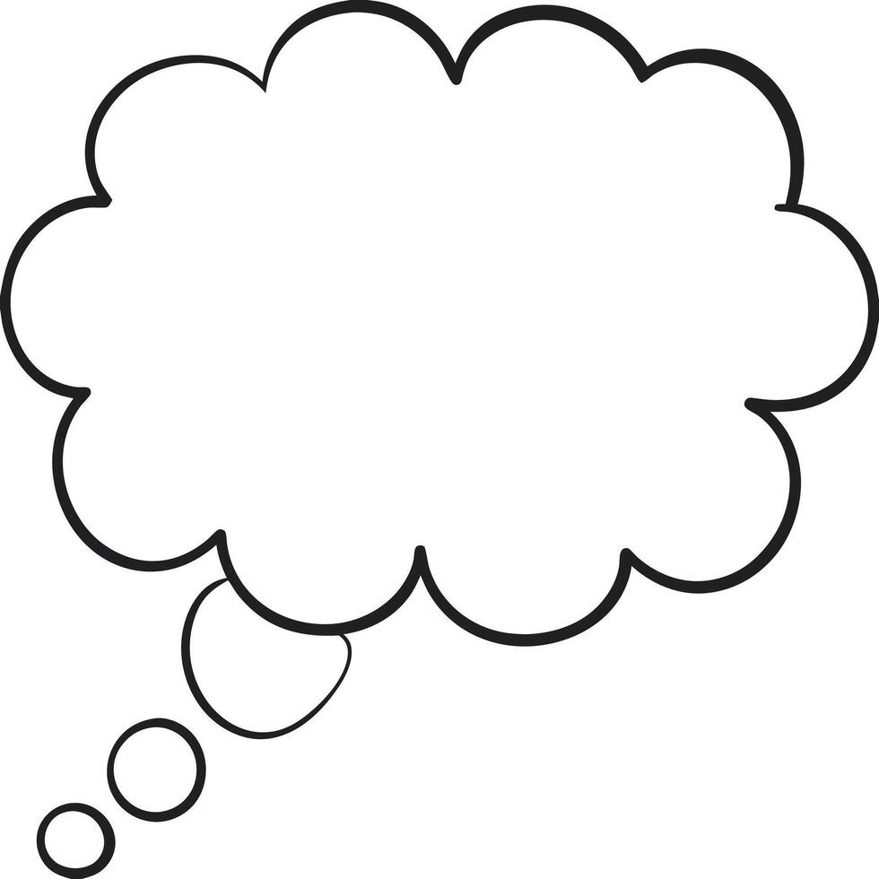 Minimalist Thought Cloud and Speech Bubble Illustration vector