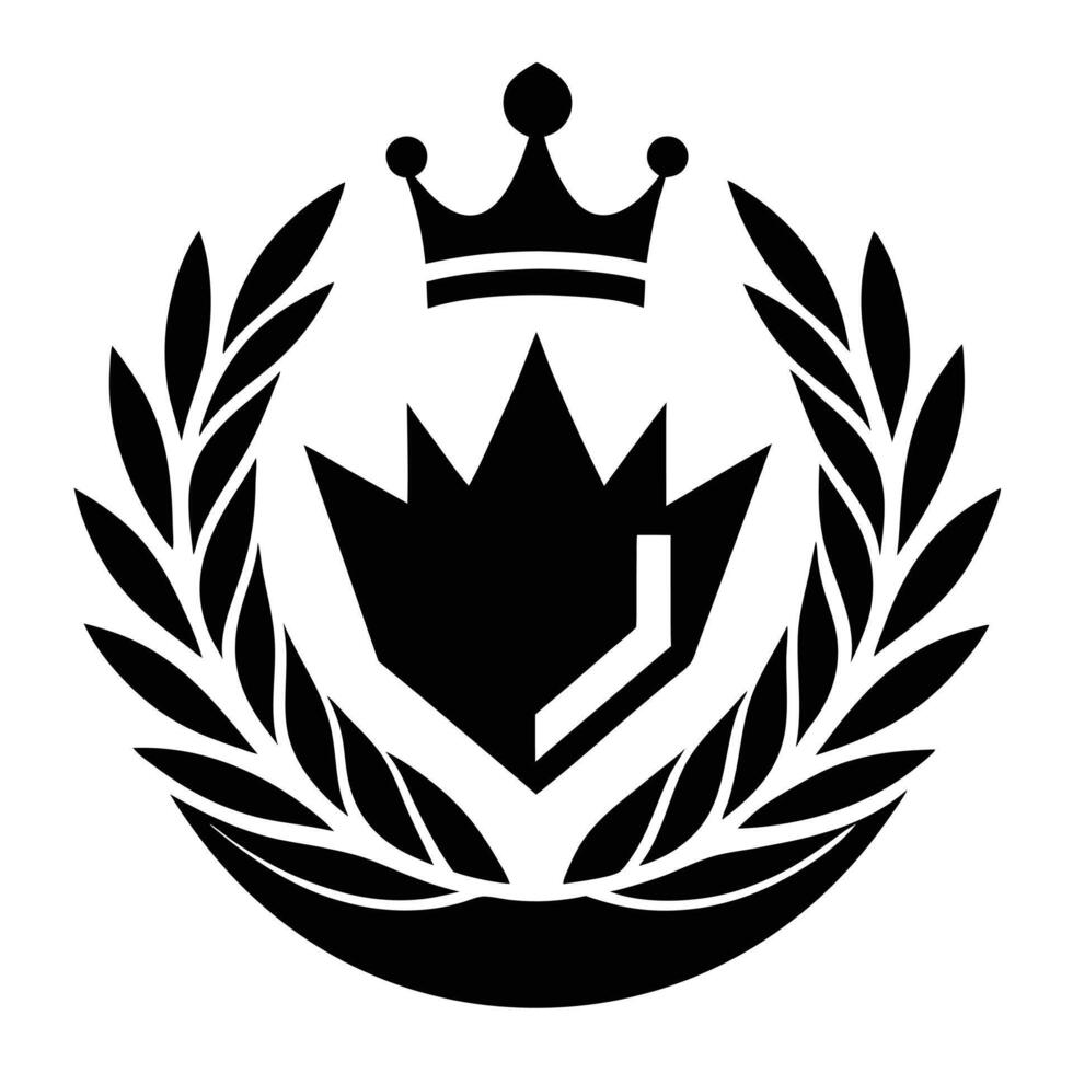 Stylish Noble Crown and Wreath Logo vector