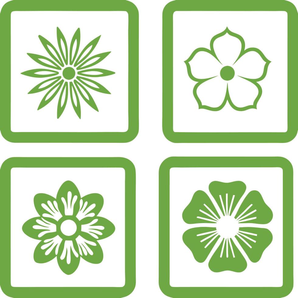 Abstract Floral Silhouette Design in Green and White - Perfect for Prints vector