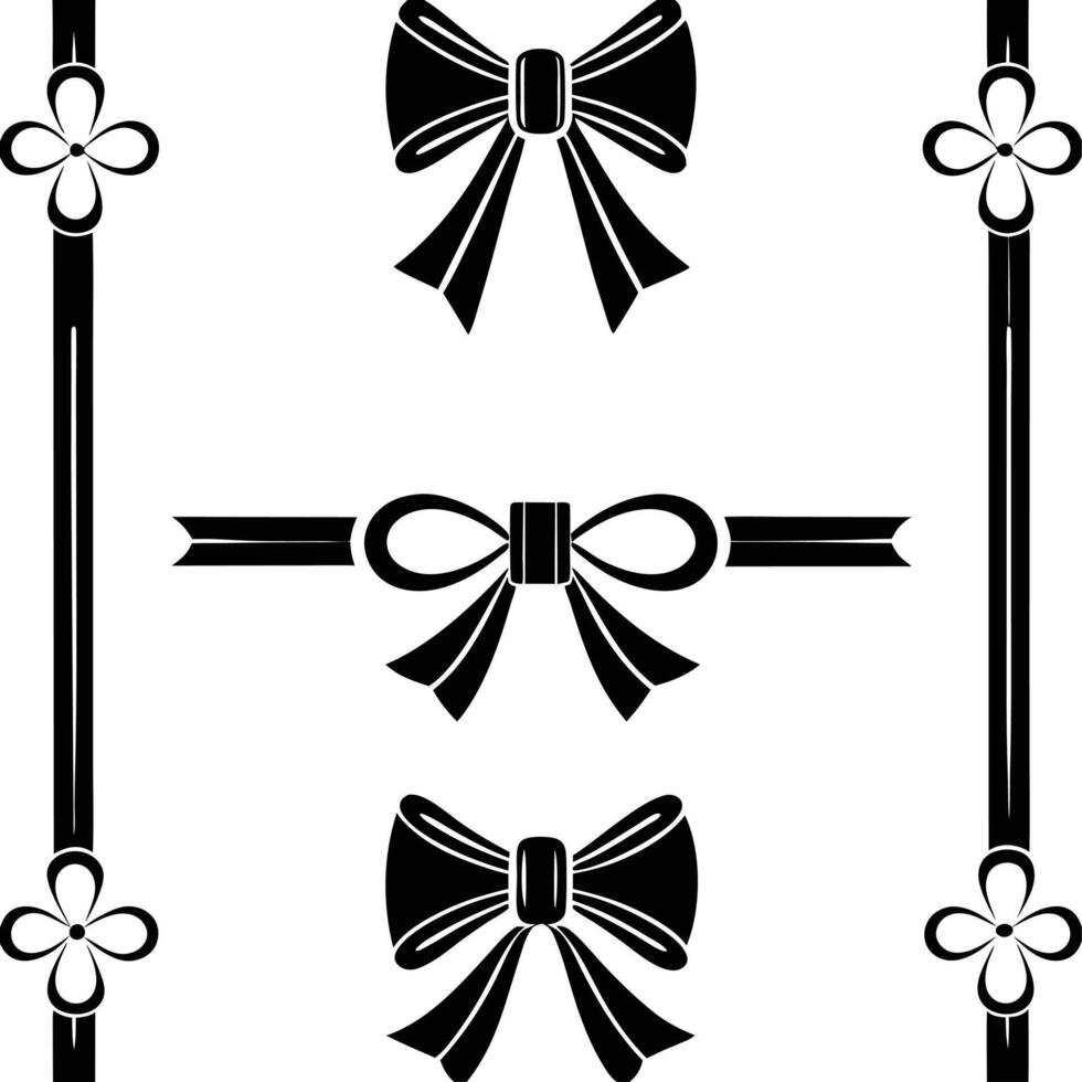 Black and White Ribbon Bow Illustration - Elegant Decorative Design vector