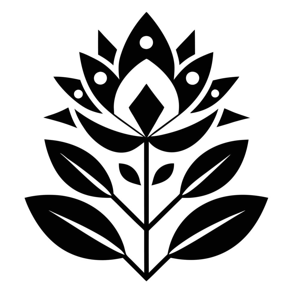 Stylized Floral Art Vintage and Trendy Design for Digital Use vector