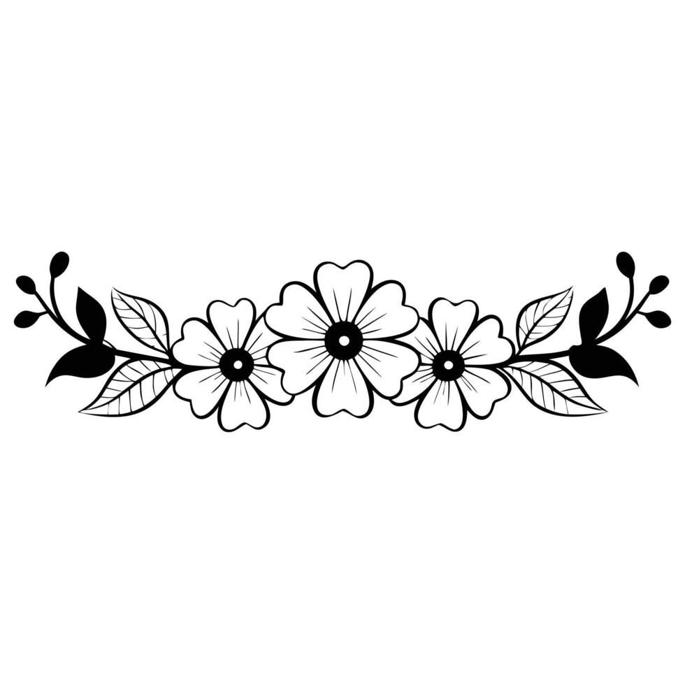 Elegant Monochrome Symmetrical Floral Pattern - Perfect for Wallpaper vector