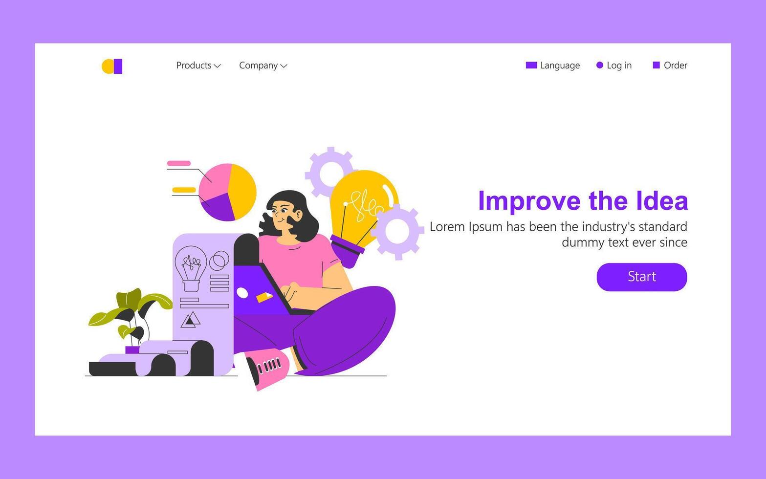 Idea Realization. Flat Illustration vector