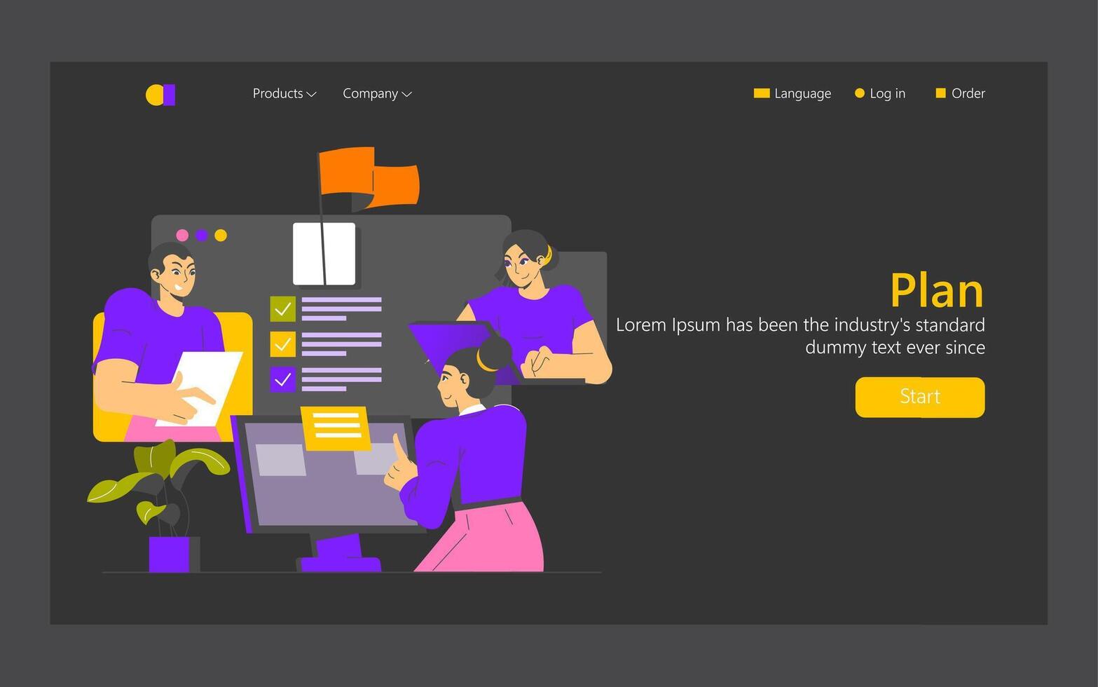 Planning. Flat Illustration vector