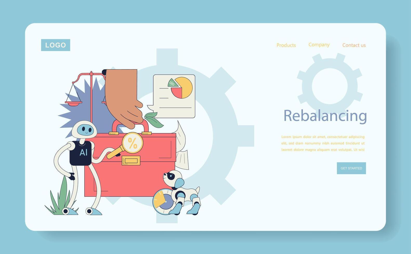 robot advisor. Flat Illustration vector