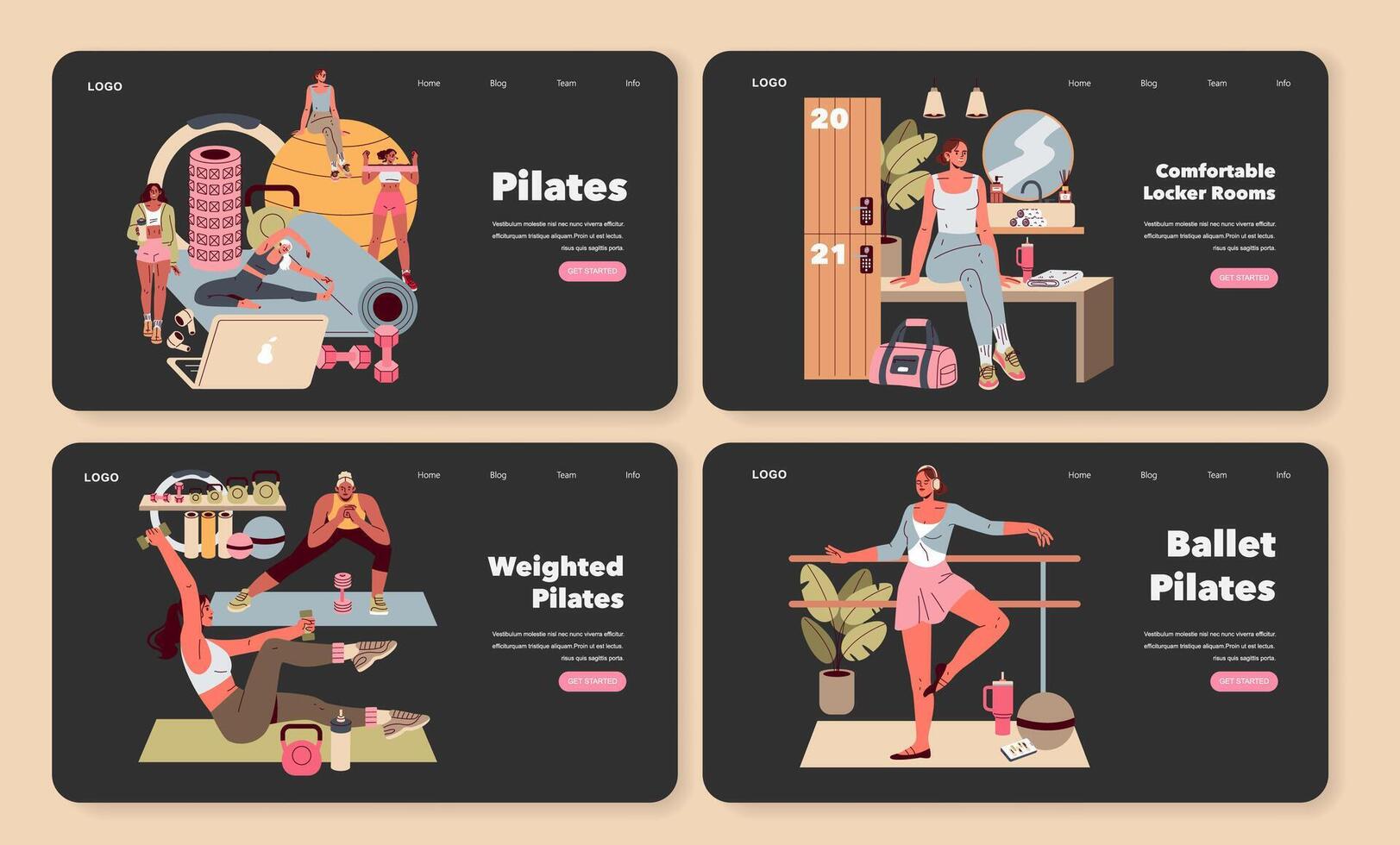 Pilates. Flat Illustration vector