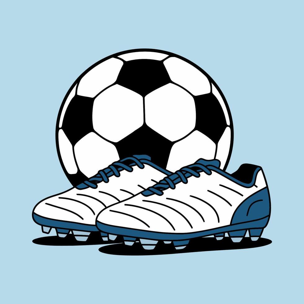 Soccer Ball and Cleats Illustration vector