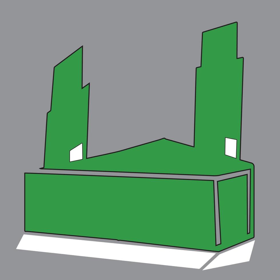 arabic muslim mosque isolated green flat style vector
