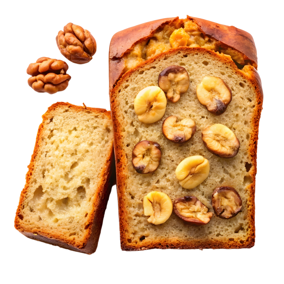 Banana bread with walnuts png