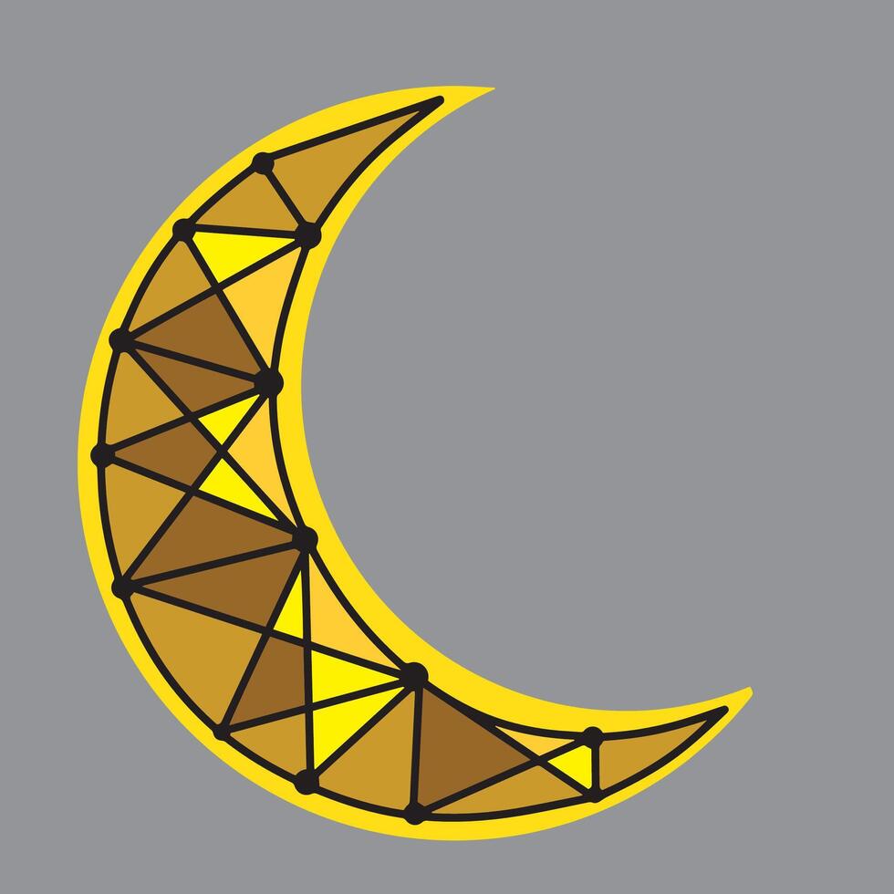 decorative crescent moon, crescent moon ornament ramadan vector