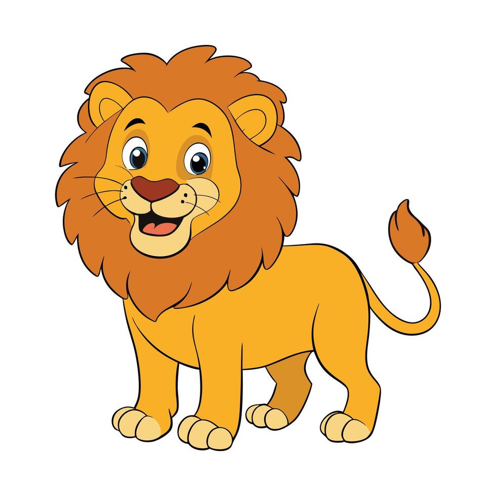 Cute Cartoon Lion Illustration design vector