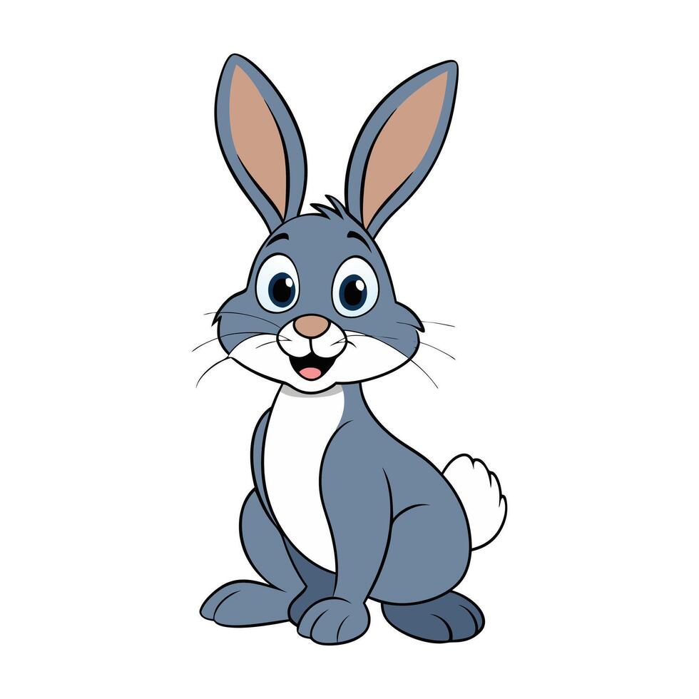 Cute Gray Bunny Rabbit Cartoon vector