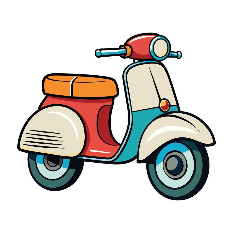 Vintage Scooter Illustration vector