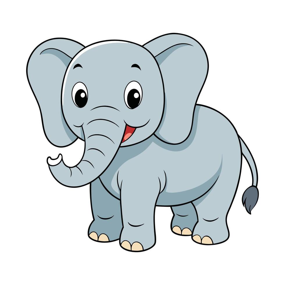 Smiling cartoon Elephant illustration with Big Ears vector