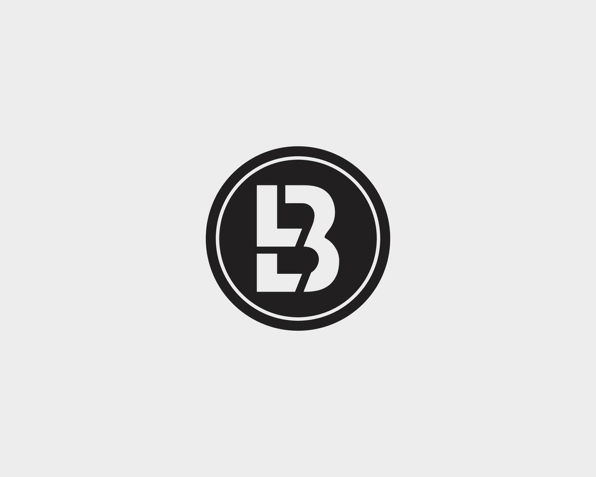 LLb Circle Logo Design, Black Text Logo vector