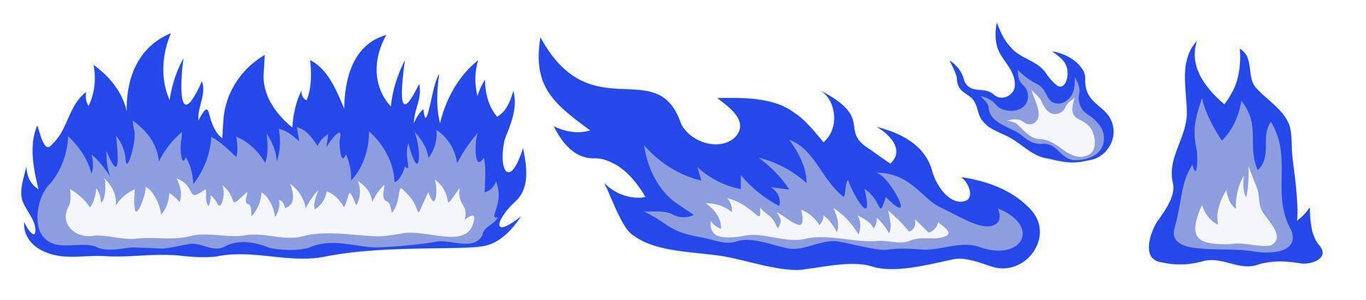 Small and large cold fire. Bright cold fire for background. vector
