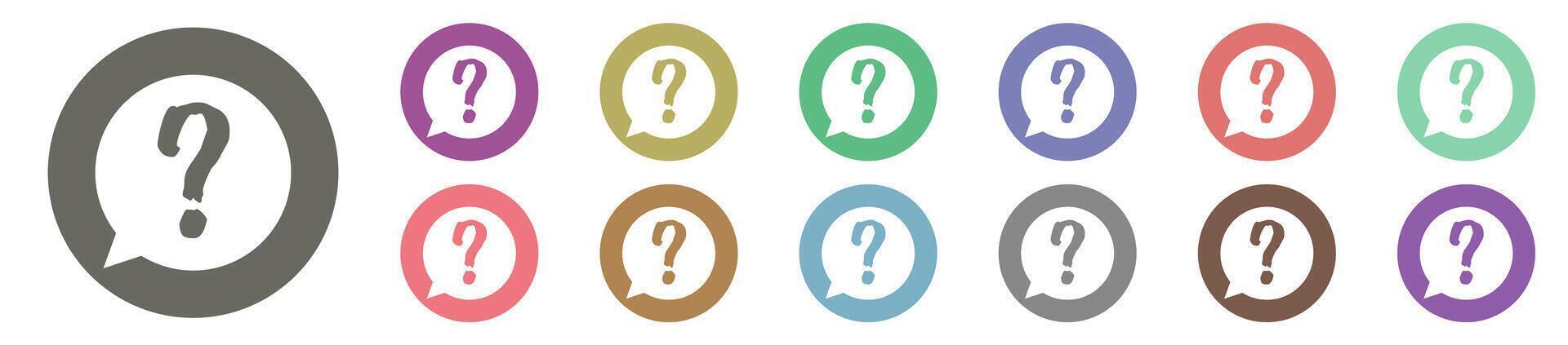 A question mark in a round shape. Colored circles with a question mark. vector