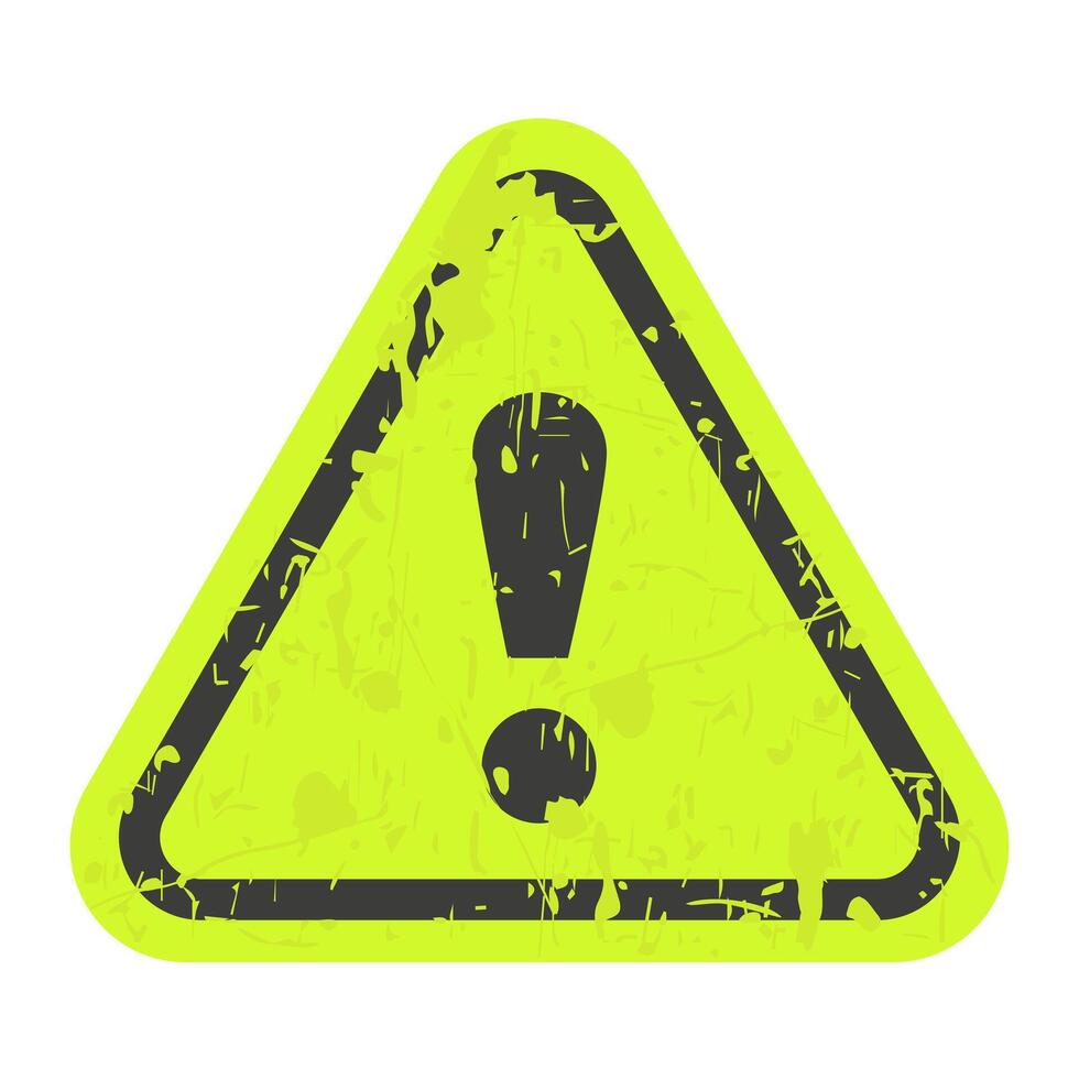 Warning exclamation mark. Triangular bright yellow warning signs. vector