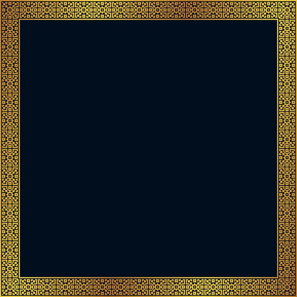 Geometric gold square border seamless pattern vector