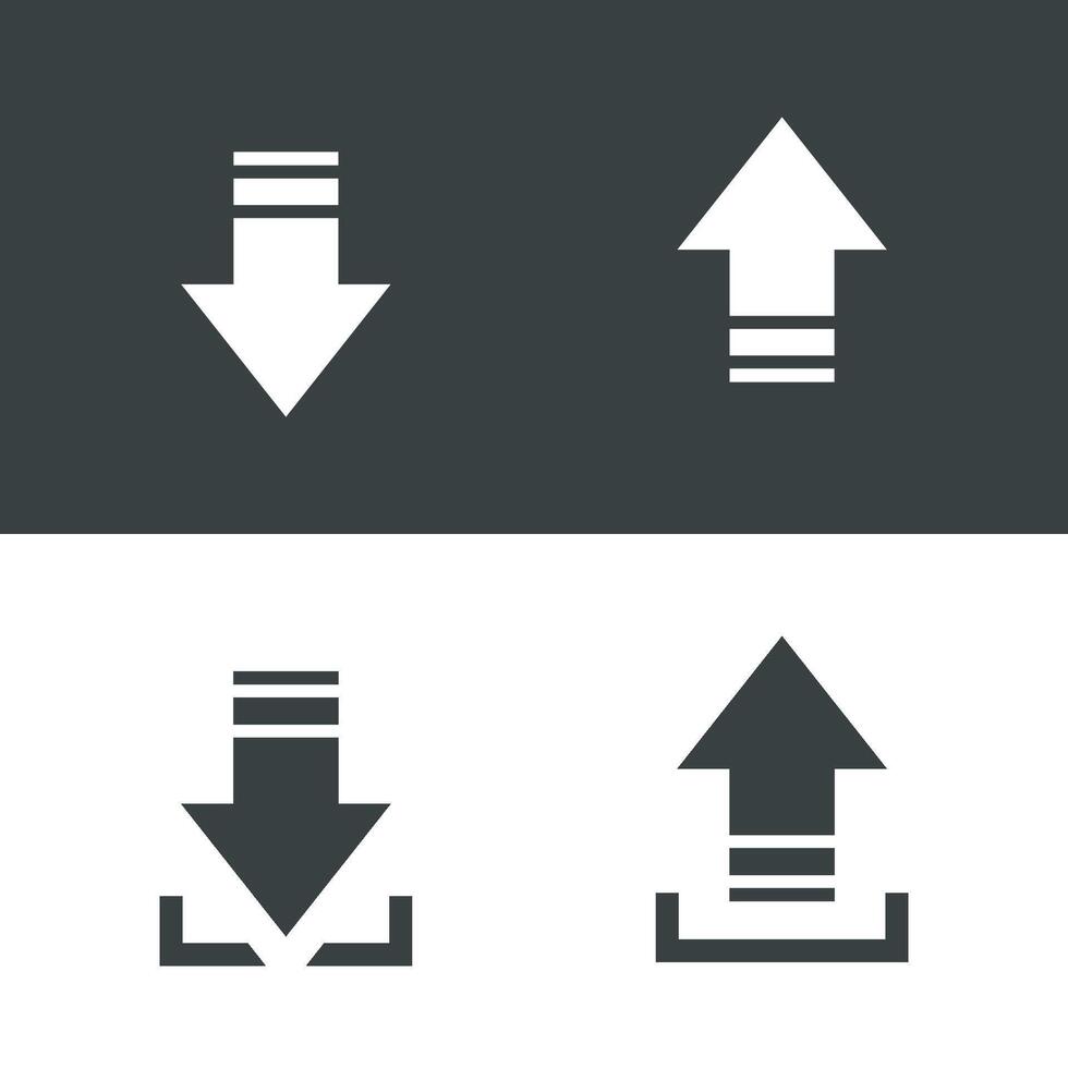 Set Black and White Download, Upload Sign Template Illustration Design. EPS 10. vector