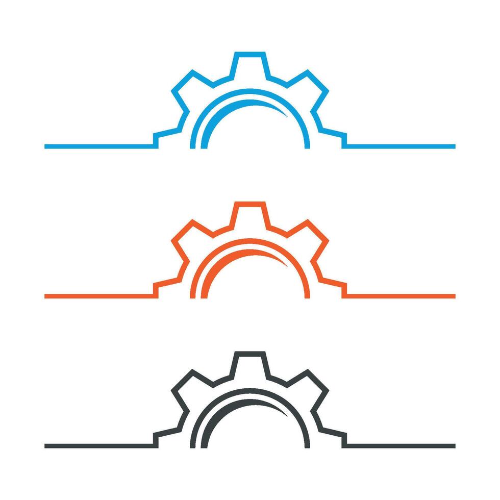 Set Gear Frame Logo Template Illustration Design. EPS 10. vector