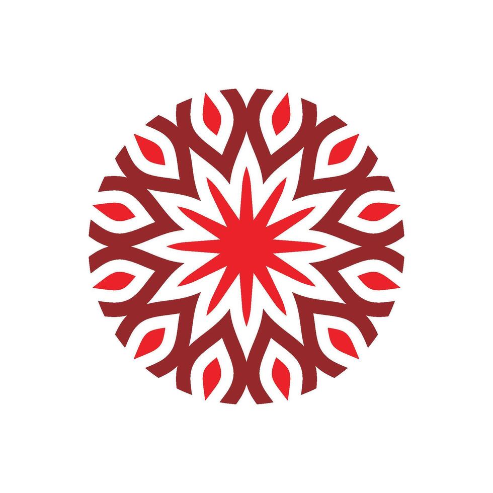 Circle Red Flower Star Ornamental Logo Template Illustration Design. EPS 10. vector