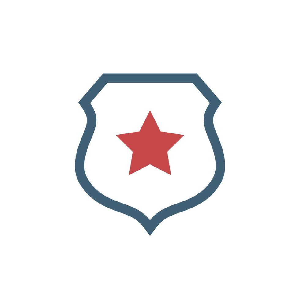 Shield and Star Icon Logo Template Illustration Design vector