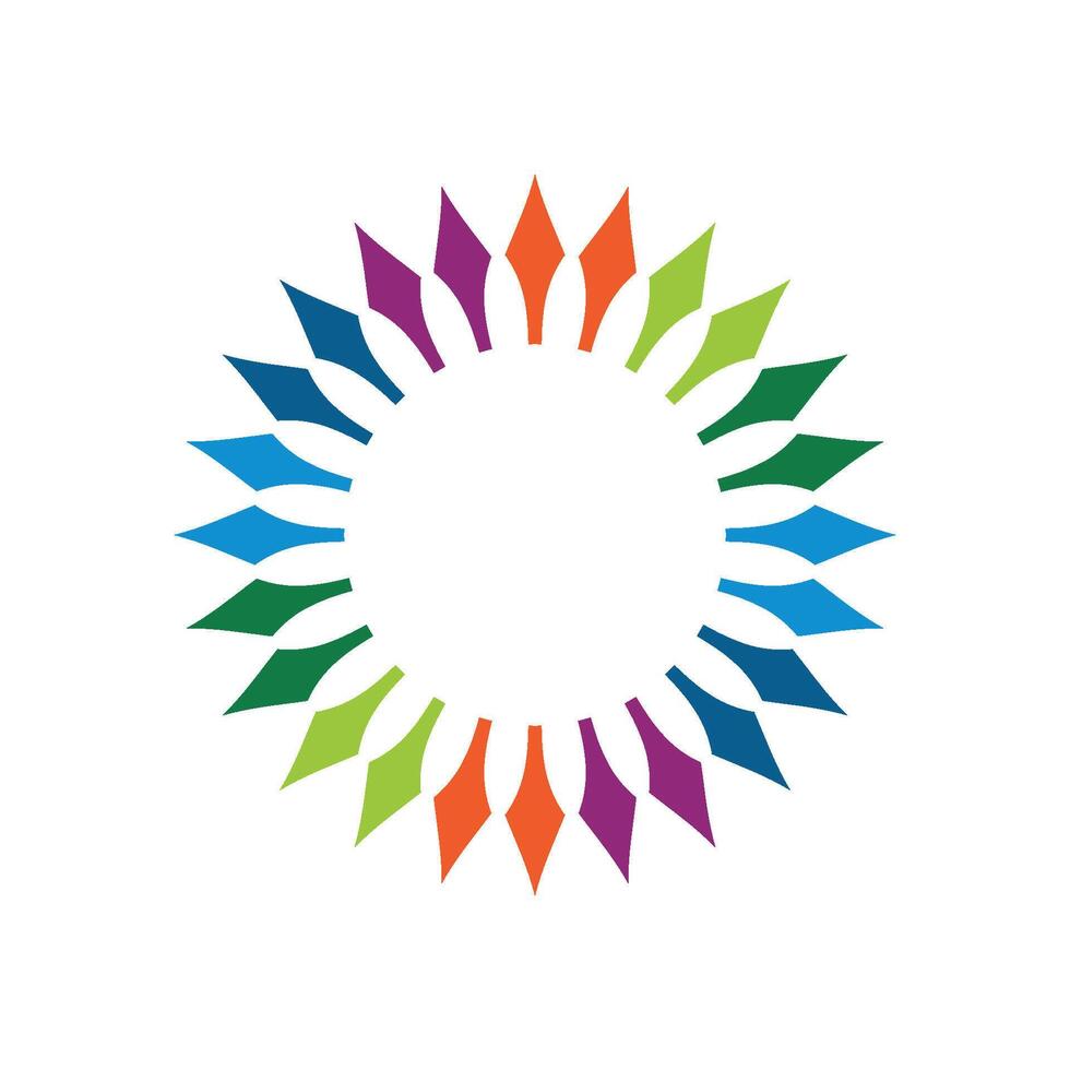 Circle Colorful Flower Star Ornamental Logo Template Illustration Design. EPS 10. vector